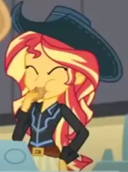 Size: 283x379 | Tagged: safe, derpibooru import, screencap, sunset shimmer, dance magic, equestria girls, spoiler:eqg specials, aweeg*, cropped, cute, eating, image, png