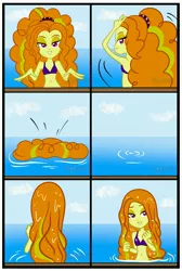 Size: 3561x5289 | Tagged: safe, artist:floonasif, derpibooru import, adagio dazzle, equestria girls, belly button, bikini, clothes, image, jpeg, midriff, ocean, swimsuit, wet hair