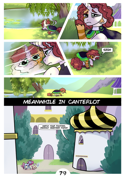 Size: 2100x3000 | Tagged: safe, artist:loryska, derpibooru import, oc, oc:clarabelle, hybrid, zony, comic:friendship grows, crying, image, png, water