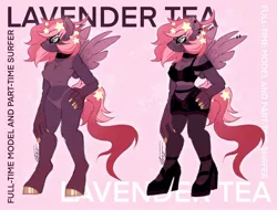 Size: 1798x1369 | Tagged: suggestive, artist:inspiredpixels, derpibooru import, oc, oc:lavender tea, unofficial characters only, anthro, choker, clothes, image, jpeg, lingerie, solo, spread wings, wings