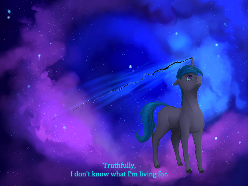 Size: 2000x1500 | Tagged: safe, artist:stray prey, derpibooru import, oc, oc:lucent, pony, unicorn, abstract background, adorable face, cloud, colorful, cute, image, male, melancholy, png, stallion, surreal