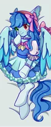 Size: 1800x4500 | Tagged: safe, derpibooru import, oc, oc:cloud west, pegasus, body pillow, body pillow design, clothes, colored pupils, crossdressing, dress, heterochromia, image, jpeg, lolita fashion, male, solo