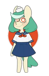 Size: 575x893 | Tagged: safe, artist:seaprincessopal, derpibooru import, opalescence, seafoam, sea swirl, oc, anthro, earth pony, clothes, image, png, sailor, sailor pony, sailor suit, sailor uniform, skirt, solo, uniform