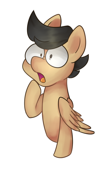 Size: 559x860 | Tagged: safe, artist:seaprincessopal, derpibooru import, oc, pegasus, pony, brown, glasses, image, male, png, shocked, solo, stallion, tan