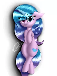Size: 1500x2000 | Tagged: safe, artist:aryatheeditor, derpibooru import, izzy moonbow, unicorn, spoiler:g5, adorable face, adorasexy, bedroom eyes, cute, cutie mark, digital art, g5, heterochromia, image, legs together, looking at you, lying down, photo, png, sexy, smiling, smiling at you, solo, thicc ass, thick