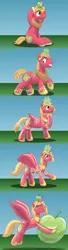 Size: 1850x6800 | Tagged: safe, artist:bladedragoon7575, derpibooru import, big macintosh, alicorn, earth pony, inflatable pony, pony, pooltoy pony, air nozzle, alicornified, apple, comic, commission, crown, emanata, female, food, grin, gritted teeth, happy, high res, hoof shoes, hug, image, inflatable, inflatable toy, jewelry, looking at you, macareina, magic, male, male to female, mare, necklace, one eye closed, open mouth, png, pool toy, princess big mac, princess macareina, race swap, regalia, rule 63, smiling, smiling at you, solo, spread wings, stallion, tiara, transformation, transformation sequence, transgender transformation, wavy mouth, wings, wink, winking at you, yoke