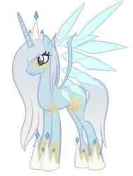 Size: 1500x2000 | Tagged: safe, artist:magicpebbles, derpibooru import, oc, oc:clarity, alicorn, pony, artificial wings, augmented, image, mechanical wing, png, simple background, solo, transparent background, wings