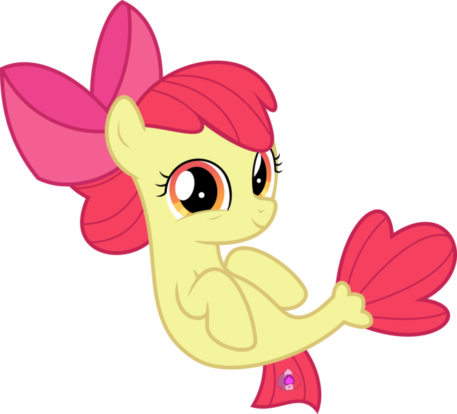 Size: 5498x4972 | Tagged: safe, artist:jhayarr23, derpibooru import, apple bloom, pony, seapony (g4), female, filly, image, png, seaponified, seapony apple bloom, solo, species swap, vector