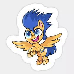 Size: 630x630 | Tagged: safe, derpibooru import, flash sentry, pegasus, pony, my little pony: pony life, eyes the size of the moon, g4 to g4.5, gray background, image, male, png, selling, simple background, smiling, solo, white outline