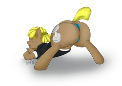 Size: 7016x4961 | Tagged: suggestive, artist:khaki-cap, derpibooru import, oc, oc:heavy jack, unofficial characters only, earth pony, pony, absurd resolution, ass up, bouncer, butt, clothes, commission, commissioner:buffaloman20, cutie mark, dock, dump truck, earth pony oc, eyes closed, image, male, mane, meme, panties, png, raised tail, shirt, signature, simple background, smiling, solo, solo male, spread legs, spreading, stallion, tail, thicc ass, thong, three quarter view, transparent background, underwear, wide hips