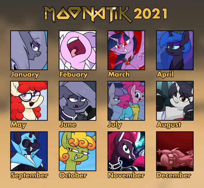 Size: 2222x2048 | Tagged: semi-grimdark, artist:moonatik, derpibooru import, diamond tiara, maud pie, nightmare moon, pinkie pie, tempest shadow, twilight sparkle, twilight sparkle (alicorn), twist, oc, oc:lidded jar, oc:selenite, oc:starry night, alicorn, bat pony, earth pony, pony, alternate hairstyle, art summary, bat pony oc, bat wings, blood, clothes, deltarune, evil twilight, female, glasses, hair bun, horn, image, mare, military uniform, older, older diamond tiara, older twist, png, queen (deltarune), screaming, tempest gets her horn back, tyrant sparkle, uniform, wings