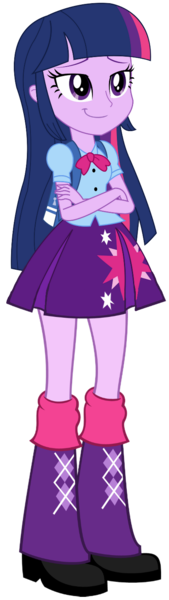 Size: 428x1524 | Tagged: safe, artist:rupahrusyaidi, artist:sketchmcreations, derpibooru import, edit, vector edit, twilight sparkle, equestria girls, crossed arms, female, image, png, simple background, smiling, smirk, solo, transparent background, vector