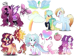 Size: 4500x3400 | Tagged: safe, artist:cherryblossoms-bases, artist:elementbases, artist:gihhbloonde, derpibooru import, oc, oc:crystal darkness, unofficial characters only, angel pony, classical unicorn, demon, demon pony, half-siren, hybrid, original species, pegasus, pony, unicorn, adoptable, angel, armor, base used, braid, choker, cloak, clothes, cloven hooves, colored sclera, cutie mark, duo, eye scar, female, gem, halo, hoof shoes, horn, image, interspecies offspring, leonine tail, looking back, magical lesbian spawn, male, mare, next generation, offspring, open mouth, parent:applejack, parent:fluttershy, parent:king sombra, parent:pinkie pie, parent:rainbow dash, parent:rarity, parent:sonata dusk, parent:sunset shimmer, parent:twilight sparkle, parent:zephyr breeze, parents:pinata, parents:rarijack, parents:sombrashy, parents:sunsetsparkle, parents:zephdash, pegasus oc, png, raised hoof, robe, scar, simple background, siren gem, stallion, tail, transparent background, unicorn oc, unshorn fetlocks, wings