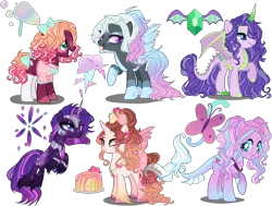 Size: 4500x3400 | Tagged: safe, artist:gihhbloonde, artist:meimisuki, derpibooru import, oc, oc:alluring storm, unofficial characters only, alicorn, dracony, dragon, earth pony, hybrid, pegasus, pony, unicorn, adoptable, alicorn oc, armor, base used, bow, broken horn, choker, clothes, earth pony oc, eyelashes, eyeshadow, female, food, hair bow, hoof fluff, horn, image, interspecies offspring, jelly, magical lesbian spawn, makeup, mare, multicolored hair, offspring, open mouth, pale belly, parent:aria blaze, parent:cheese sandwich, parent:fluttershy, parent:pinkie pie, parent:pound cake, parent:princess flurry heart, parent:rainbow dash, parent:rarity, parent:spike, parent:tempest shadow, parent:thunderlane, parent:twilight sparkle, parents:ariashy, parents:cheesepie, parents:sparity, parents:tempestlight, parents:thunderdash, png, prosthetic horn, prosthetics, raised hoof, simple background, smiling, socks, sweater, tail, tail bow, transparent background, unicorn oc, unshorn fetlocks, wings