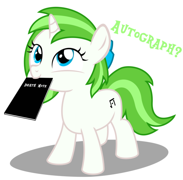 Size: 3649x3600 | Tagged: safe, artist:strategypony, derpibooru import, oc, oc:minty root, unofficial characters only, pony, unicorn, autograph, book, bronybait, cute, death note, diabetes, female, filly, foal, image, it's a trap, mouth hold, notebook, png, pure unfiltered evil, schmuck bait, simple background, strategypony is literally trying to murder us, this will end in death, this will end in heart attack, transparent background, uh oh