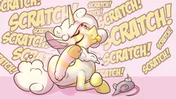 Size: 1600x900 | Tagged: safe, artist:cocaine, derpibooru import, oc, oc:princess coke, unofficial characters only, alicorn, zebra, zebra alicorn, :p, cat toy, image, lying, pet, png, scratching, text, tongue out