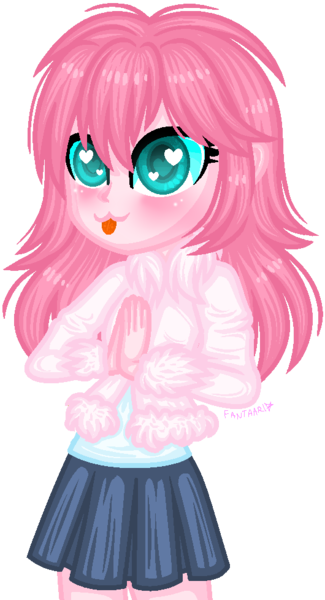 Size: 530x977 | Tagged: safe, artist:fantarianna, derpibooru import, oc, oc:fluffle puff, unofficial characters only, equestria girls, :p, blushing, clothes, equestria girls-ified, eyelashes, female, heart eyes, image, png, simple background, skirt, solo, tongue out, transparent background, wingding eyes