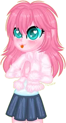 Size: 530x977 | Tagged: safe, artist:fantarianna, derpibooru import, oc, oc:fluffle puff, unofficial characters only, equestria girls, :p, blushing, clothes, equestria girls-ified, eyelashes, female, heart eyes, image, png, simple background, skirt, solo, tongue out, transparent background, wingding eyes