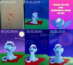 Size: 1024x921 | Tagged: safe, artist:exobass, derpibooru import, minuette, 2022, fireworks, image, improvement, jpeg, new years eve, night, redraw, solo