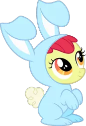 Size: 1786x2617 | Tagged: safe, artist:sollace, derpibooru import, apple bloom, family appreciation day, season 2, animal costume, applebetes, bunny costume, clothes, costume, cute, derpibooru exclusive, image, png, simple background, solo, .svg available, transparent background, vector