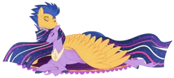 Size: 800x357 | Tagged: safe, artist:katsuforov-chan, derpibooru import, flash sentry, princess twilight 2.0, twilight sparkle, twilight sparkle (alicorn), alicorn, pegasus, pony, the last problem, cuddling, cute, duo, ethereal mane, ethereal tail, eyes closed, female, flashlight, hooves, image, jewelry, large wings, male, mare, older, older twilight, peytral, png, rainbow power, regalia, shipping, simple background, size difference, sleeping, sparkles, stallion, starry mane, starry tail, straight, tail, transparent background, unshorn fetlocks, watermark, wings