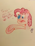 Size: 3024x4032 | Tagged: safe, derpibooru import, pinkie pie, twiggy (pet), earth pony, friendship is magic, the maud couple, colored markers, colored pencils, elmo, image, jpeg, my little pony, sesame street, traditional art