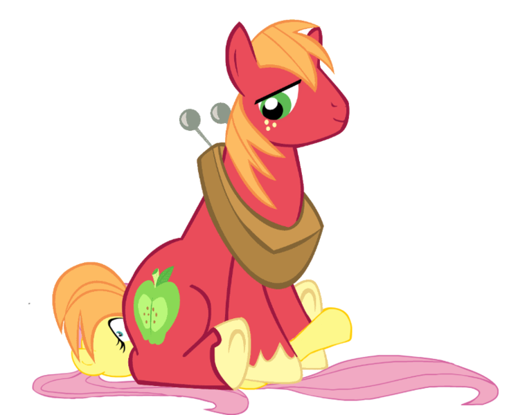Size: 814x644 | Tagged: artist needed, suggestive, derpibooru import, big macintosh, fluttershy, earth pony, pegasus, pony, apple family member, faceful of ass, facesitting, female, femsub, flutterseat, fluttersub, image, looking back, looking down, male, male facesitting, maledom, mare, not shipping, png, prize on the eyes, simple background, sitting, sitting on, sitting on person, sitting on pony, smiling, stallion, submissive, the ass was fat, these aren't my glasses