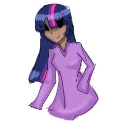 Size: 2500x2500 | Tagged: safe, artist:naturajellyfish, derpibooru import, twilight sparkle, human, dark skin, doodle, eye clipping through hair, female, high res, humanized, image, looking at you, png, simple background, smiling, smiling at you, solo, transparent background