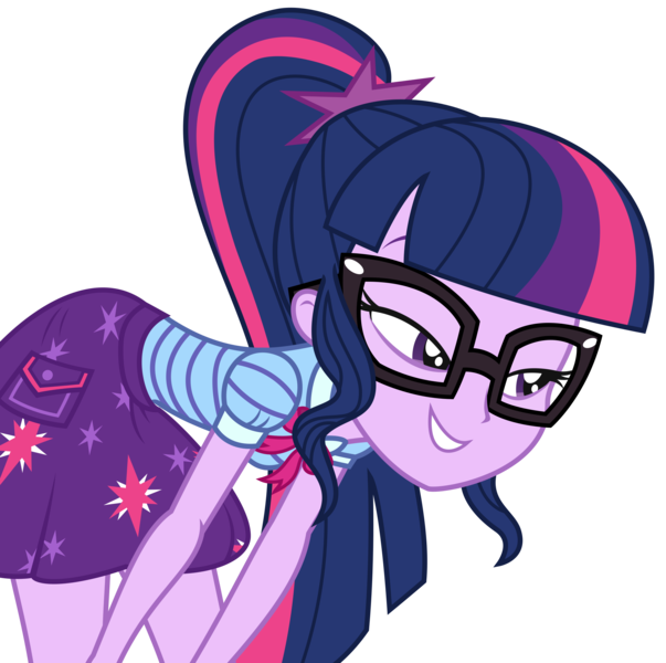 Size: 2666x2653 | Tagged: safe, artist:sketchmcreations, derpibooru import, sci-twi, twilight sparkle, equestria girls, equestria girls series, holidays unwrapped, spoiler:eqg series (season 2), bend over, bent over, clothes, female, glasses, image, png, ponytail, simple background, skirt, smiling, smirk, smug, the cider louse fools, transparent background, vector