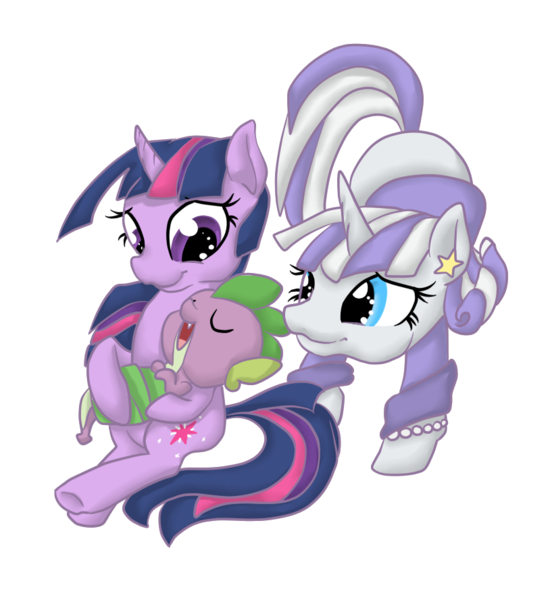 Size: 817x888 | Tagged: safe, artist:otterlore, derpibooru import, edit, editor:enrique zx, vector edit, spike, twilight sparkle, twilight velvet, dragon, pony, unicorn, adopted, baby, baby spike, child, clothes, daughter, female, filly, filly twilight sparkle, foal, image, male, mama twilight, mare, maternal instinct, mother, mother and child, mother and daughter, mother and son, motherly love, png, simple background, sleeping, smiling, son, sparkle family, spike's family, transparent background, unicorn twilight, vector, younger