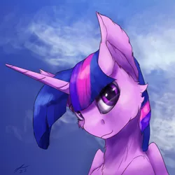 Size: 2160x2160 | Tagged: safe, artist:tenebrisnoctus, derpibooru import, twilight sparkle, twilight sparkle (alicorn), alicorn, pony, bust, cheek fluff, ear fluff, female, head tilt, high res, image, looking at you, mare, png, smiling, smiling at you, solo