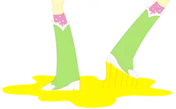 Size: 1280x801 | Tagged: safe, artist:ponygamer2020, derpibooru import, fluttershy, equestria girls, boots, boots shot, clothes, food, honey, image, legs, pictures of legs, png, raised leg, shoes, simple background, socks, stuck, transparent background
