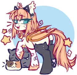 Size: 784x763 | Tagged: safe, artist:cheekipone, derpibooru import, oc, oc:honey milk, unofficial characters only, bat pony, cat, pony, bat pony oc, bat wings, bell, bell collar, butt, cat ears, cat socks, collar, image, looking back, plot, png, smiling, whiskers, wings