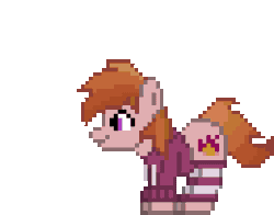 Size: 650x510 | Tagged: safe, artist:luminousdazzle, derpibooru import, oc, oc:stuben, unofficial characters only, earth pony, pony, animated, clothes, earth pony oc, full body, gif, hoodie, hooves, hopping, image, jumping, leg warmers, loop, male, pixel art, purple eyes, simple background, smiling, solo, stallion, tail, transparent background