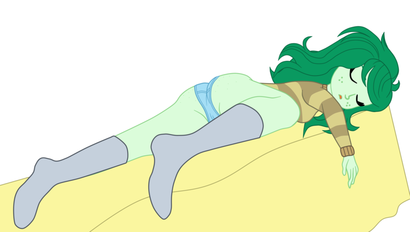 Size: 3519x1991 | Tagged: suggestive, artist:gmaplay, derpibooru import, wallflower blush, equestria girls, blue underwear, butt, clothes, image, png, sleeping, solo, underwear, wallflower butt