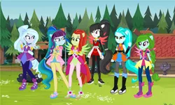 Size: 3080x1856 | Tagged: safe, artist:lovemonsterhigh123, derpibooru import, screencap, oc, oc:beam screws, oc:cherry blossom, oc:colorfull dreams, oc:green flash, oc:snow blake, oc:star dusk, equestria girls, equestria girls series, legend of everfree, crystal guardian, image, png