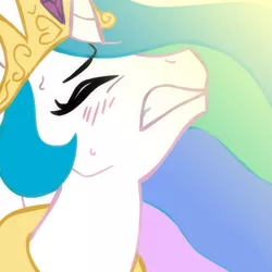 Size: 945x945 | Tagged: suggestive, artist:megasweet, derpibooru import, princess celestia, alicorn, pony, crown, female, i came, image, implied orgasm, jewelry, mare, png, reaction image, regalia, solo, sweat