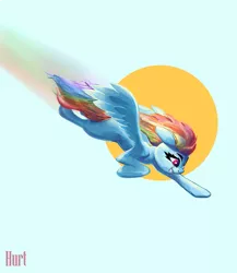 Size: 2305x2658 | Tagged: safe, artist:i love hurt, derpibooru import, rainbow dash, fly, insect, pegasus, pony, colored, female, flying, full body, image, mare, png, simple background, solo