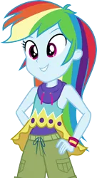 Size: 3000x5527 | Tagged: safe, artist:cloudyglow, derpibooru import, rainbow dash, equestria girls, legend of everfree, boho, image, png, solo, vector