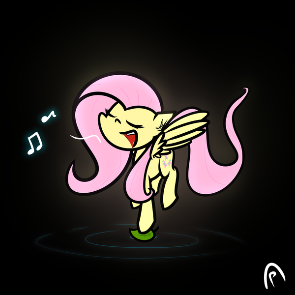 Size: 4000x4000 | Tagged: safe, artist:professionalpuppy, derpibooru import, fluttershy, pegasus, image, leaf, music notes, png