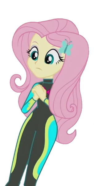 Size: 1116x2193 | Tagged: safe, derpibooru import, edit, edited screencap, screencap, fluttershy, blue crushed, equestria girls, equestria girls series, background removed, clothes, female, image, not a vector, png, simple background, solo, swimsuit, transparent background, wetsuit