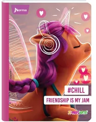Size: 782x1000 | Tagged: safe, derpibooru import, official, sunny starscout, alicorn, earth pony, my little pony: a new generation, 2d, 3d, colombia, copybook, design, g5, hashtag, headphones, horn, image, implied, implied alicorn, listening to music, merchandise, png, relaxing, wings