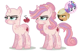 Size: 1280x841 | Tagged: safe, artist:venomtwt-artistowo, derpibooru import, mean applejack, princess flurry heart, oc, pony, unicorn, a flurry of emotions, the mean 6, clone, female, image, magical lesbian spawn, mare, offspring, parent:mean applejack, parent:princess flurry heart, png, simple background, transparent background