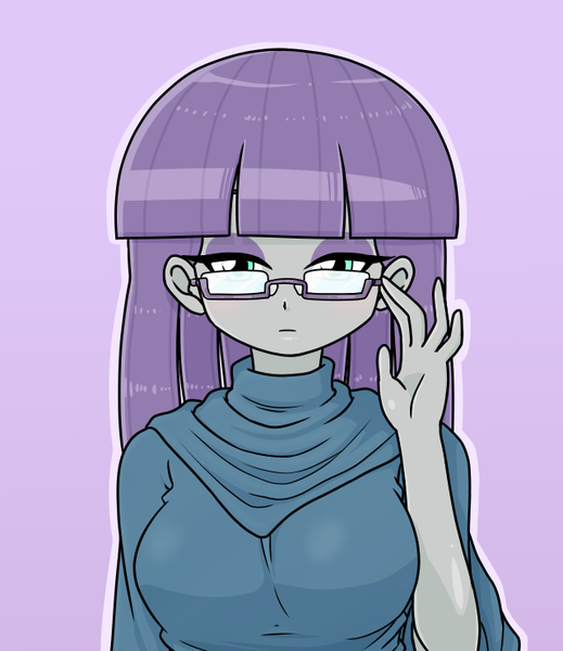 Size: 640x740 | Tagged: safe, artist:batipin, derpibooru import, maud pie, equestria girls, glasses, image, looking at you, png, solo