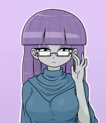 Size: 640x740 | Tagged: safe, artist:batipin, derpibooru import, maud pie, equestria girls, glasses, image, looking at you, png, solo