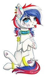 Size: 1024x1644 | Tagged: safe, artist:lailyren, derpibooru import, oc, oc:britannia (uk ponycon), unofficial characters only, image, png, punk, simple background, solo, tongue out, transparent background, uk ponycon