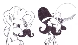 Size: 500x286 | Tagged: safe, artist:tierraverde, derpibooru import, pinkie pie, crossover, duo, facial hair, image, moustache, png, traditional art, wander over yonder, wander (wander over yonder)