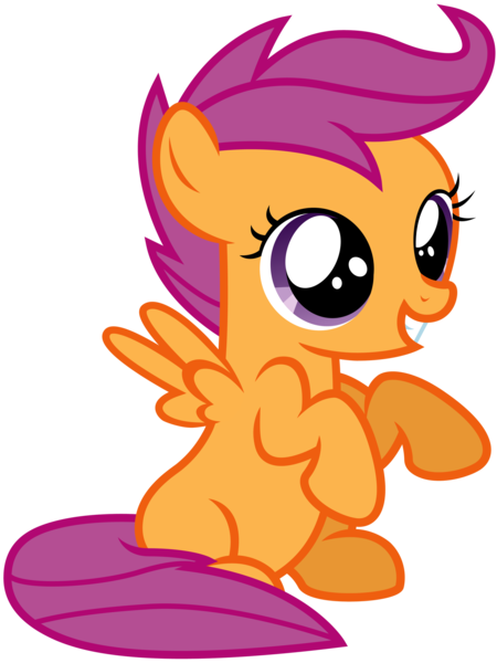 Size: 2121x2828 | Tagged: safe, artist:rainbowderp98, derpibooru import, scootaloo, pegasus, pony, .ai available, .svg available, cute, cutealoo, female, filly, foal, full body, grin, high res, hooves, image, png, purple eyes, simple background, sitting, small wings, smiling, solo, spread wings, transparent background, vector, wings