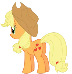 Size: 2421x2477 | Tagged: safe, artist:rainbowderp98, derpibooru import, applejack, earth pony, pony, applejack's hat, butt, cowboy hat, female, full body, green eyes, hat, high res, hooves, image, mare, plot, png, rear view, simple background, smiling, solo, standing, tail, transparent background, vector