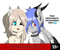 Size: 2481x2076 | Tagged: suggestive, artist:melodytheartpony, derpibooru import, oc, oc:melody silver, dracony, dragon, earth pony, hybrid, :p, background, best friends, chest fluff, choker, commission, fangs, female, feral, fundraiser, horns, image, piercing, png, pretty, signature, smiling, tongue out, wholesome, ych event, your character here